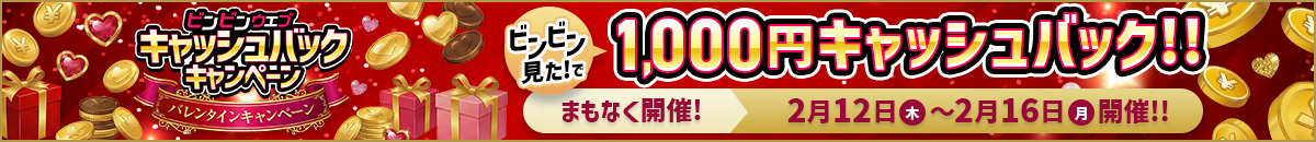 バレンタインキャッシュバックキャンペーン