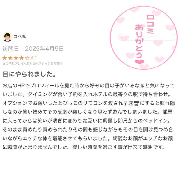 口コミありがとう🥰