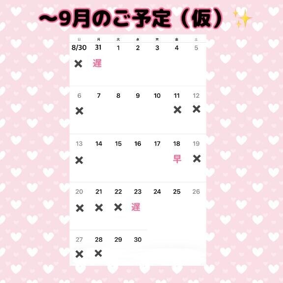 9月までの予定（仮）?
