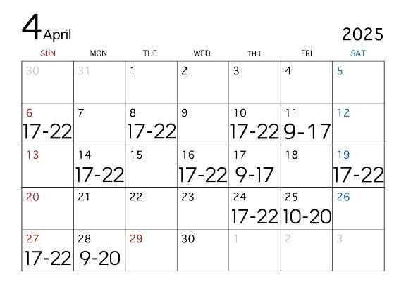 ???4月の会える日???