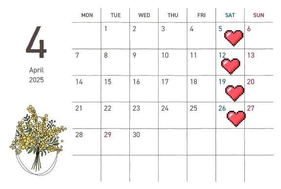 ??4月のわたしの予定??