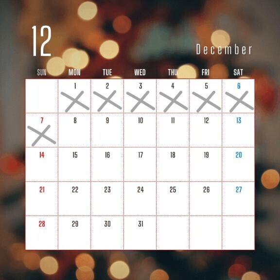 来週はお休みです?