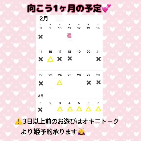 向こう1ヶ月のご予定（仮）?