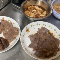 今日は余ってたいいお肉?と唐揚げε(´?θ?`)з