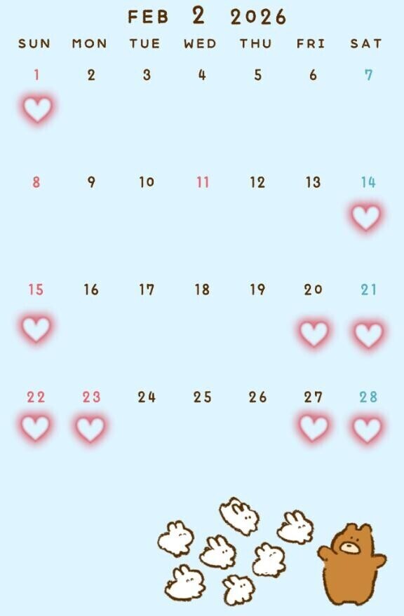 2月の予定↓↓↓