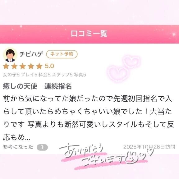 【お礼写メ日記】口コミありがとう❣