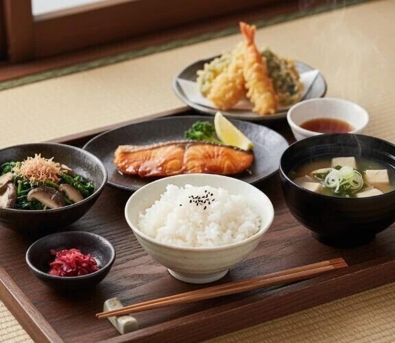 まずはお味噌汁を飲むところから😋