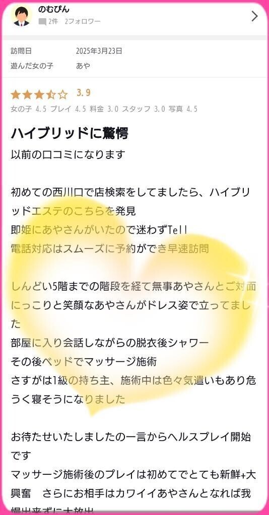 口コミのお礼。