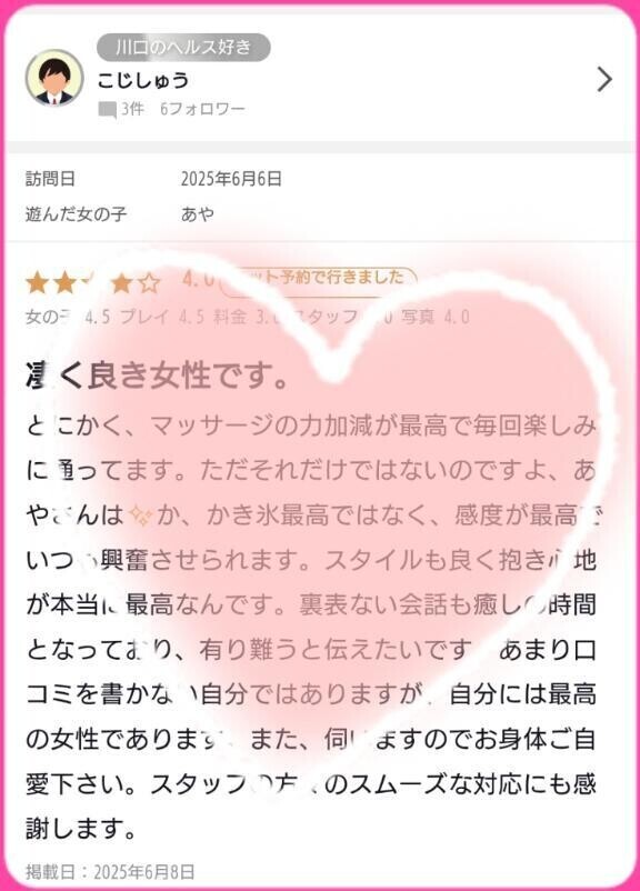 口コミのお礼。