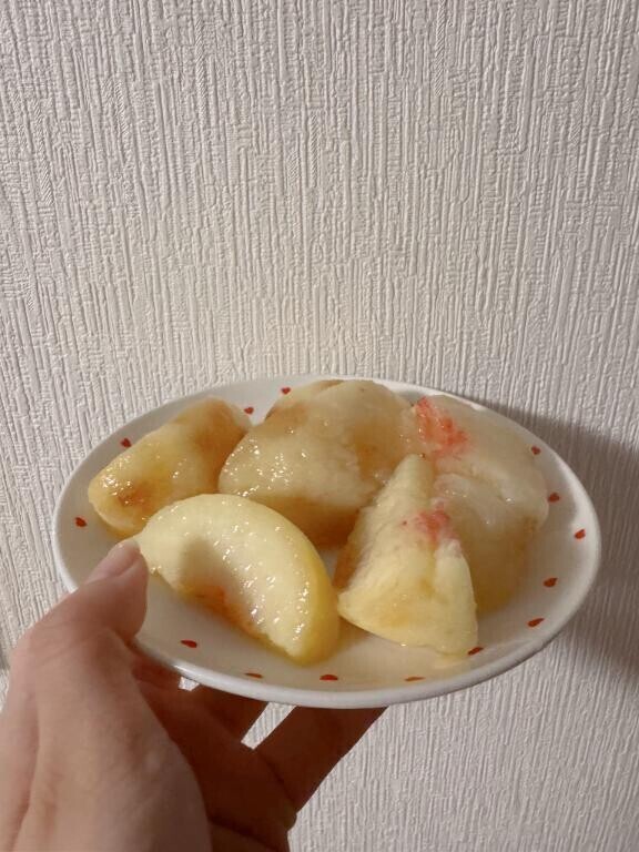 【人生初】桃むいてみた🍑