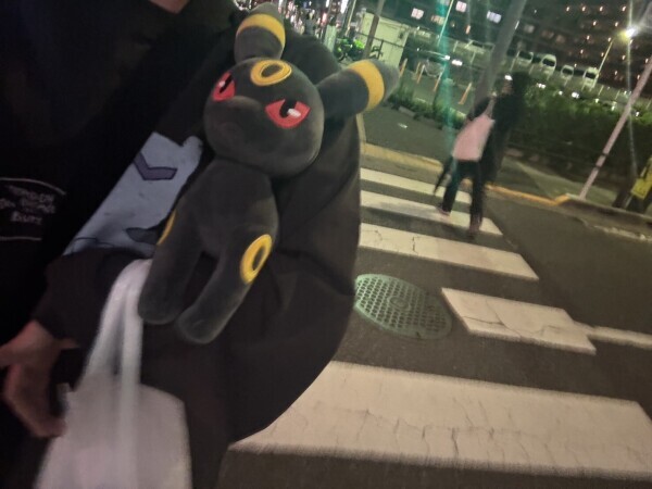 ブラッキー抱えながら