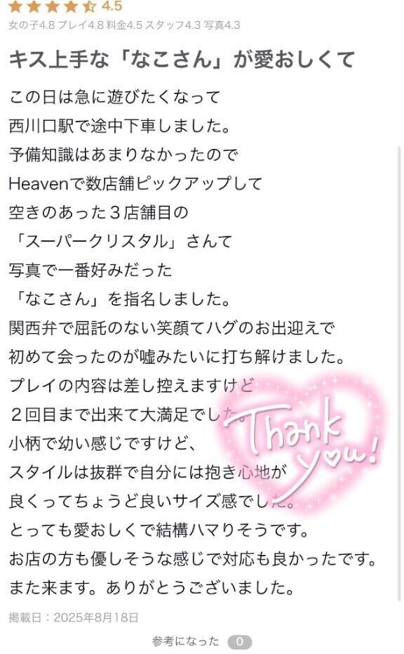 【お礼写メ日記】
