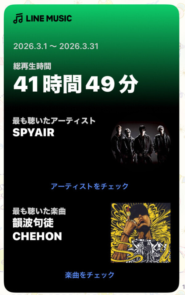 1番聞いた曲♪