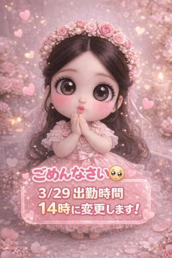 出勤時間変更🥲