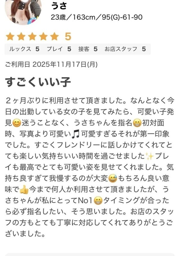 口コミありがとう🐰