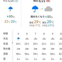 明日の朝まで雨☔