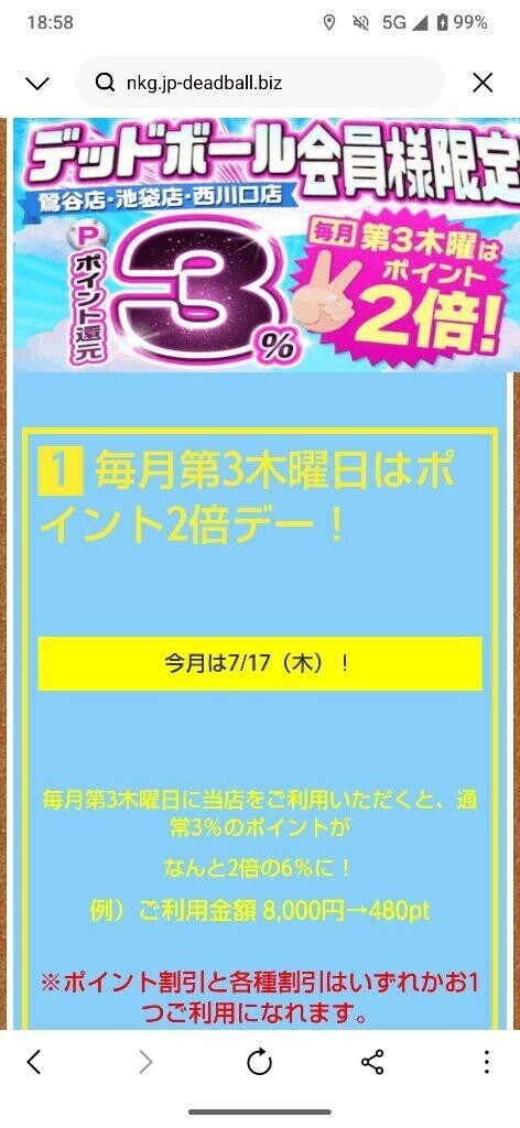 本日はポイント2倍デー✌