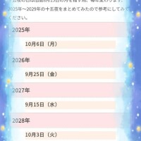 今年の十五夜って。。。