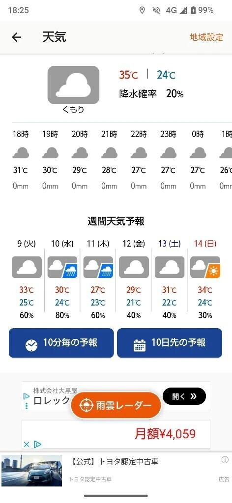 天気予報☁️