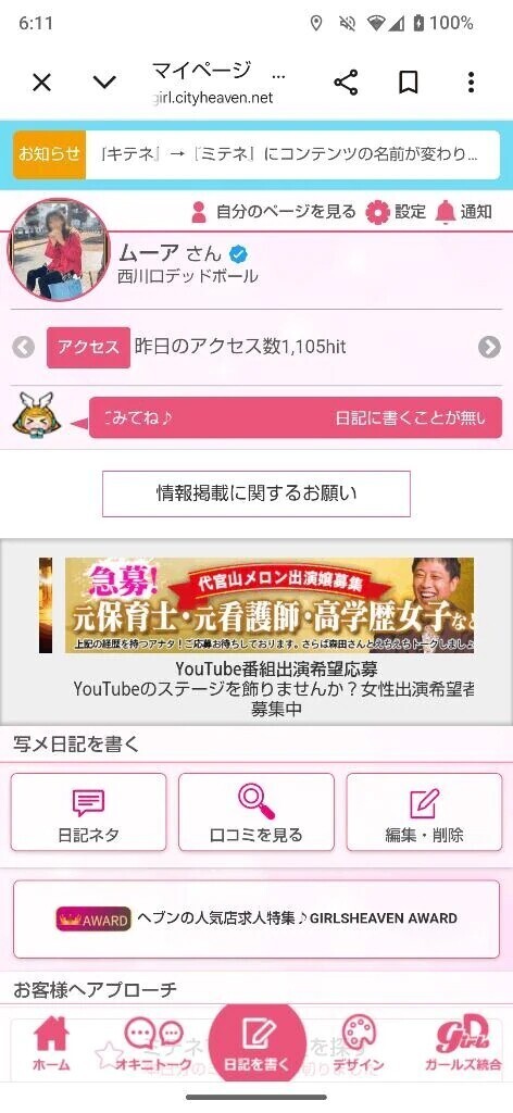 昨日の日記アクセス数✌