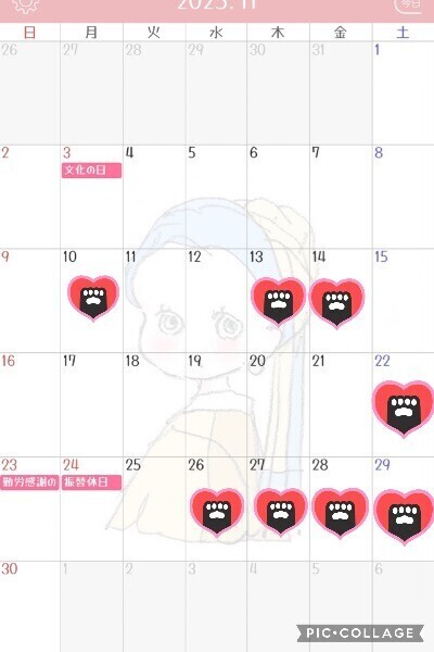 １１月のシフトが決まりました??