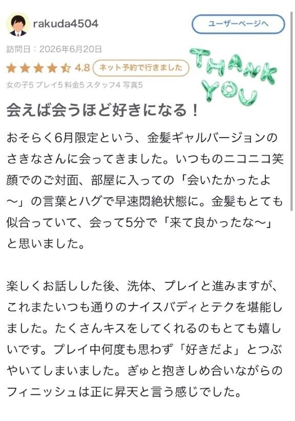 【お礼写メ日記】
