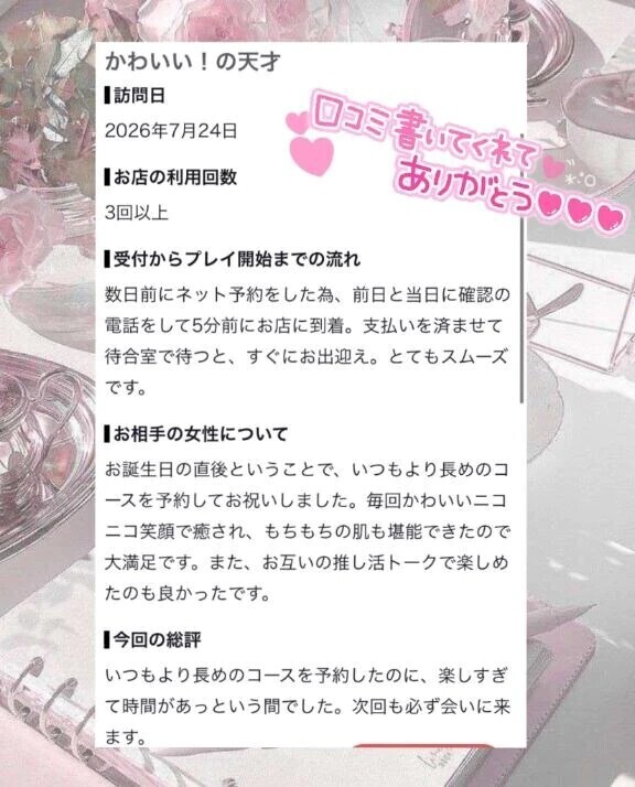 【お礼写メ日記】