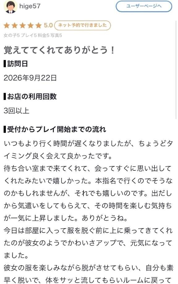 【お礼写メ日記】