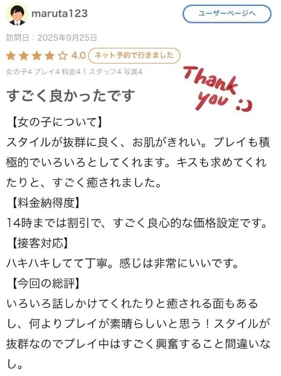 【お礼写メ日記】