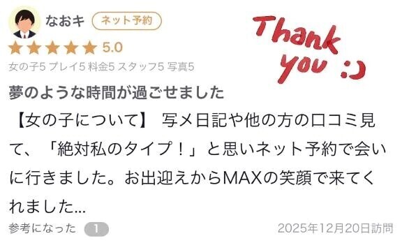 【お礼写メ日記】