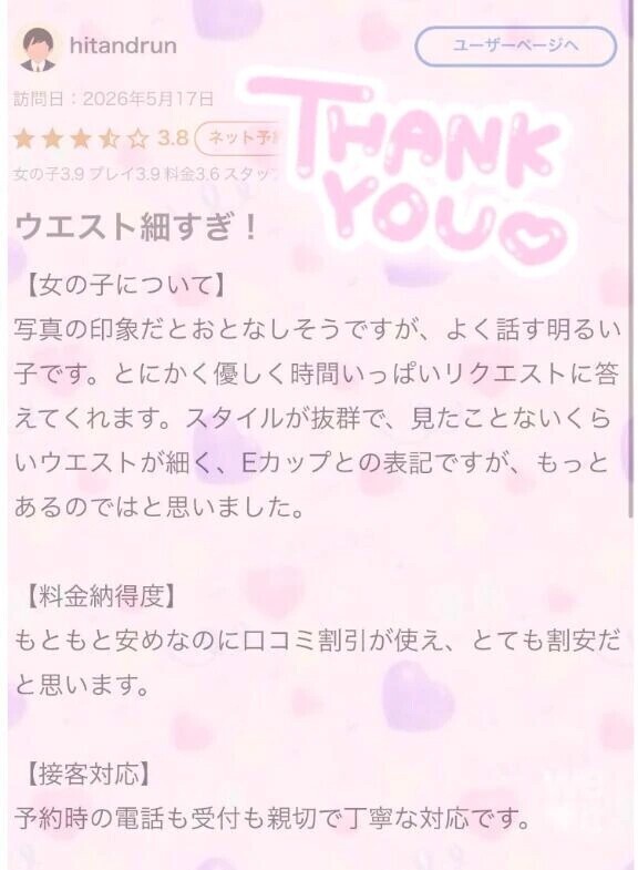 【お礼写メ日記】