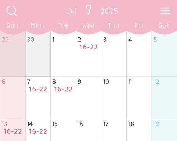 7月前半のシフト?