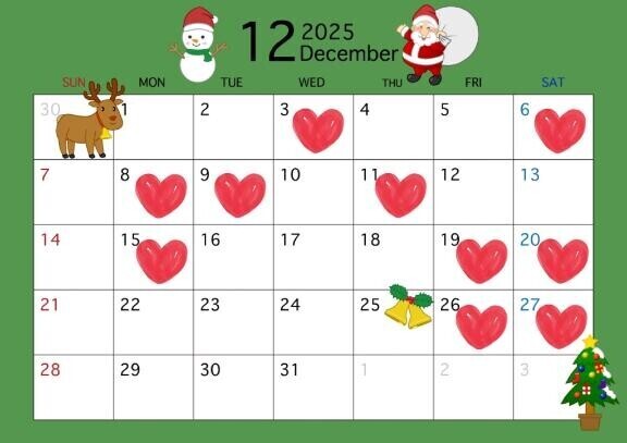 ????12月出勤予定????