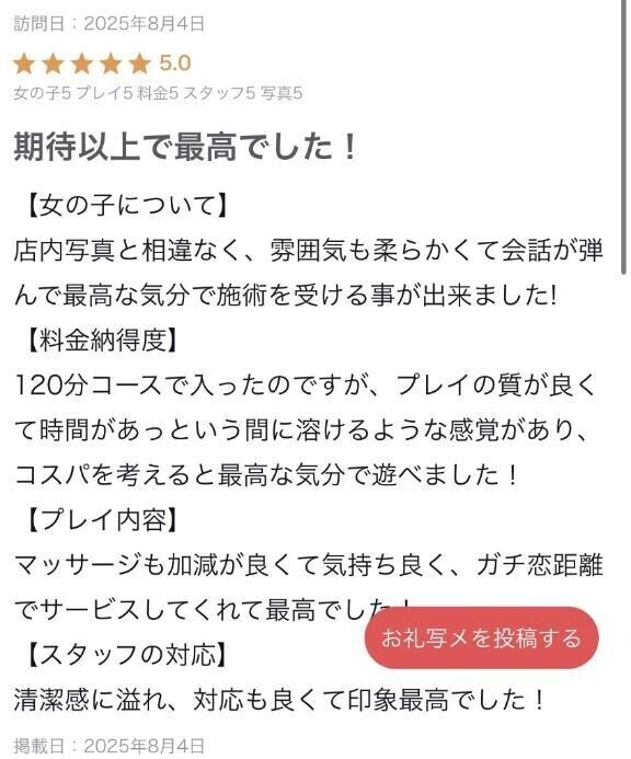 【お礼写メ日記】