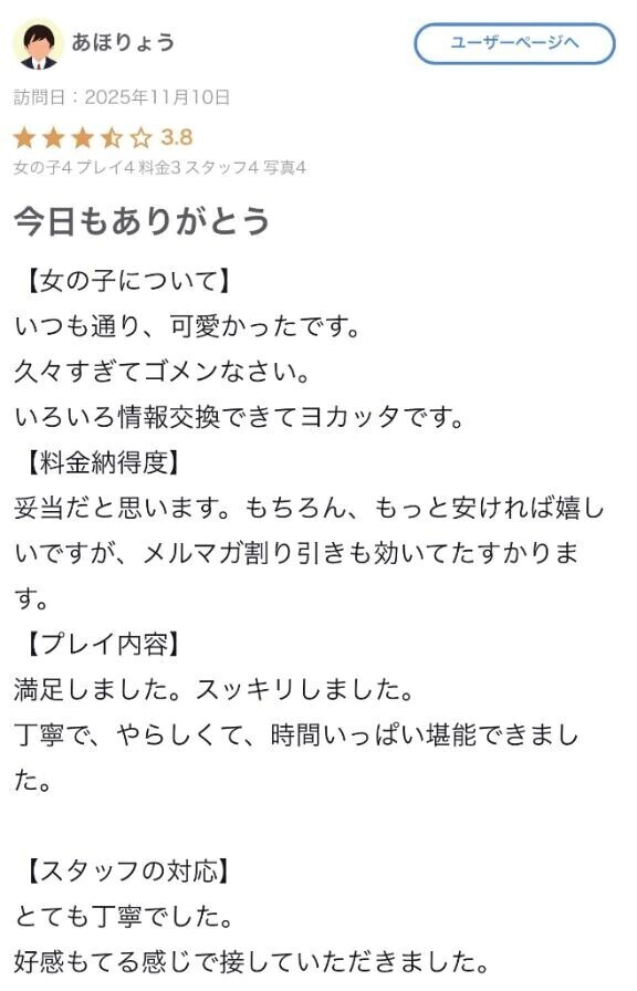 【お礼写メ日記】