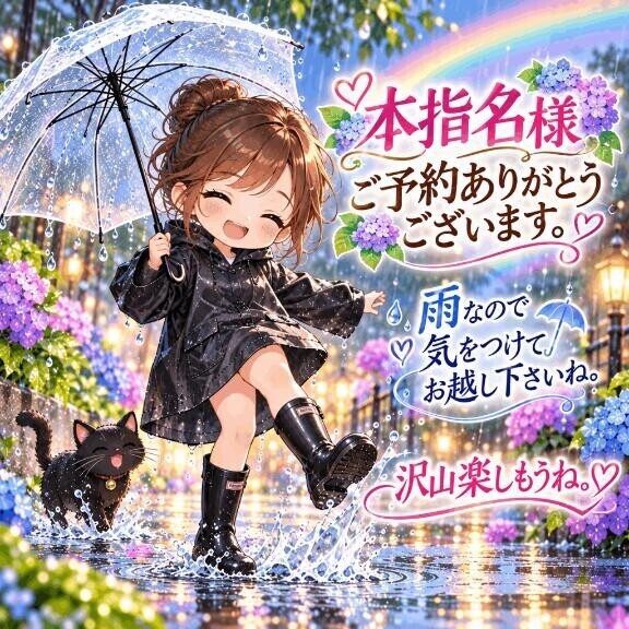 本指名様ご予約ありがとうございます。