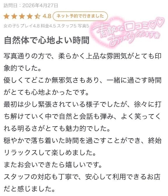 【お礼写メ日記】