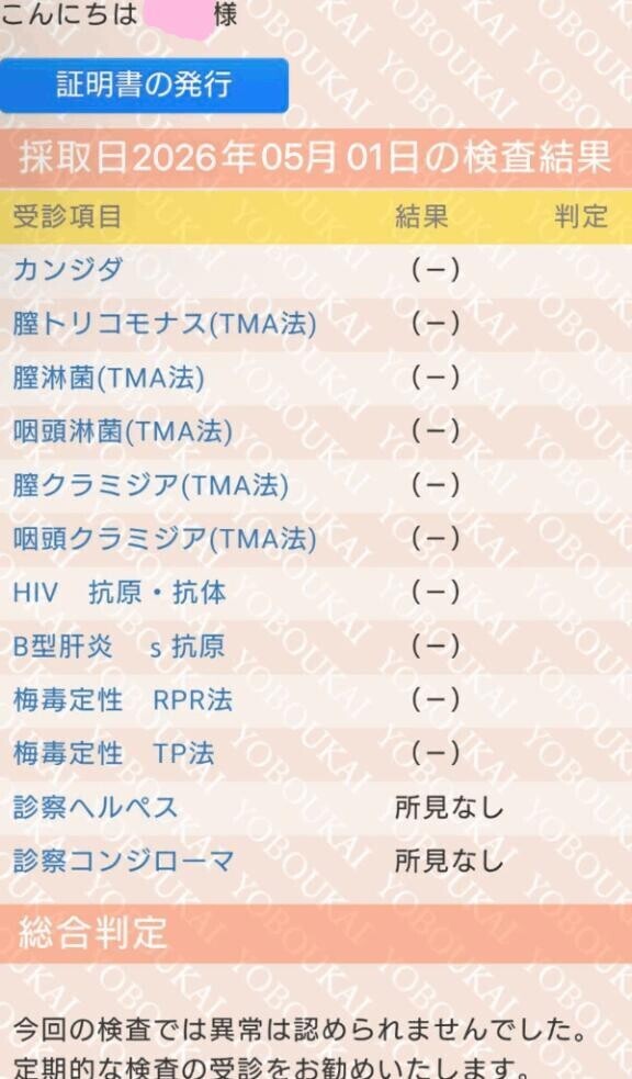 5月検査結果！