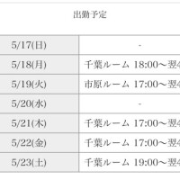 今週のシフトです
