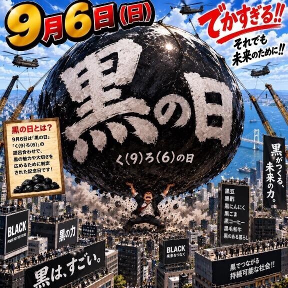 今日は【9/6で黒の日】です??黒のものなら??♀?