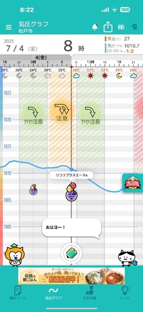 気圧め……