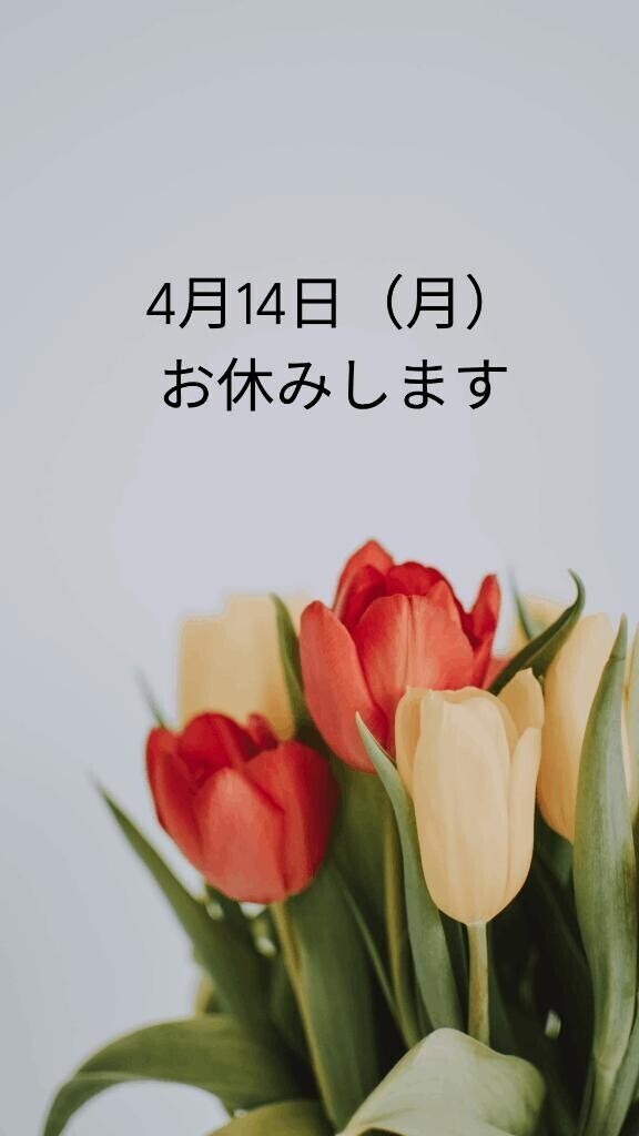 🌷明日はお休みです