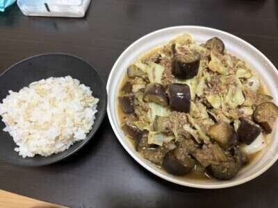 キャベツと茄子の味噌炒め🍆💕