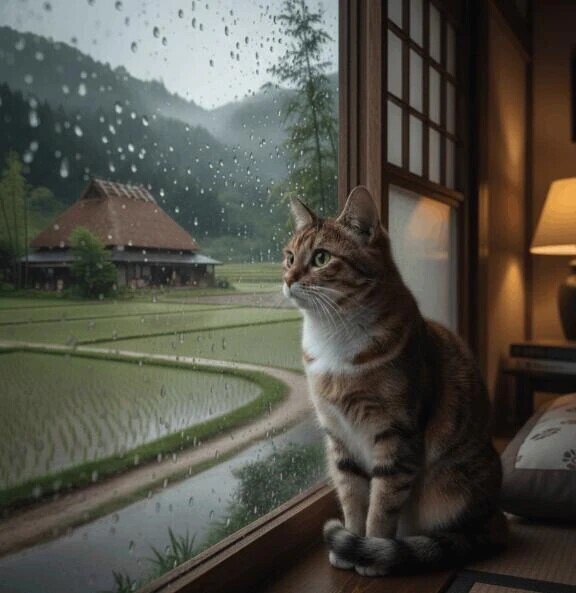 雨だ☔
