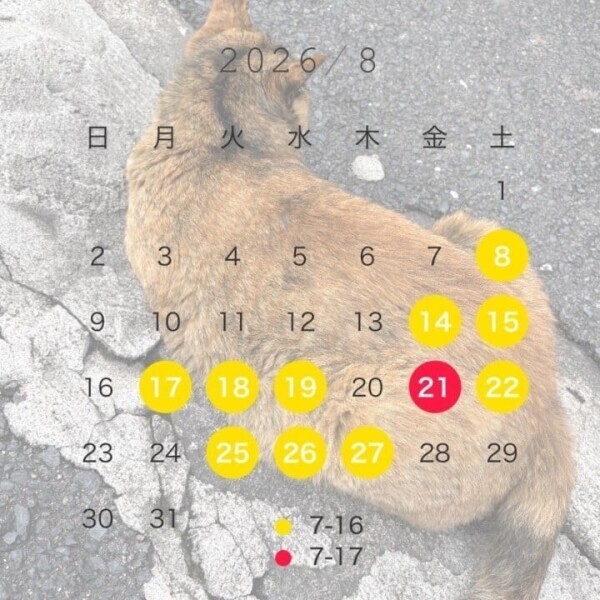 8月シフト❗️