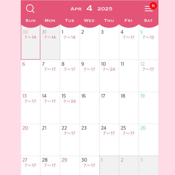 ♡４月出勤予定♡