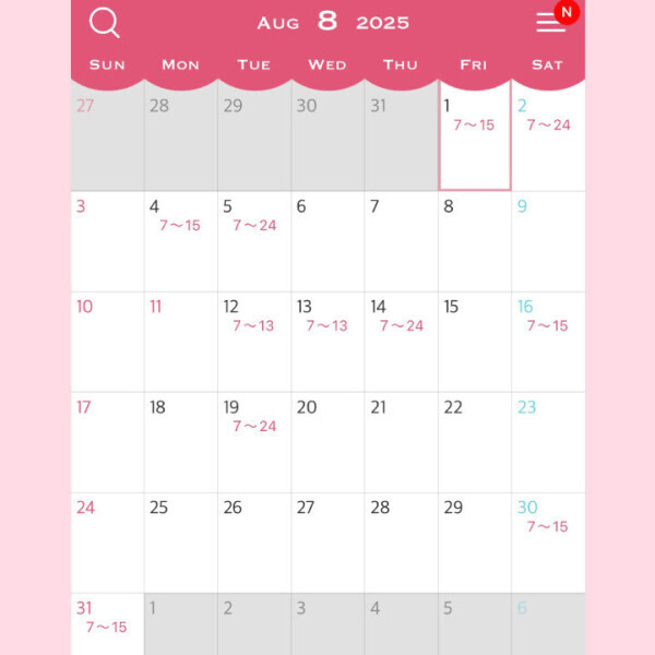 ♡８月出勤スケジュール♡