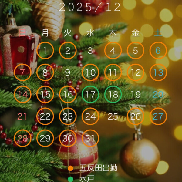 💓12月の出勤予定💓