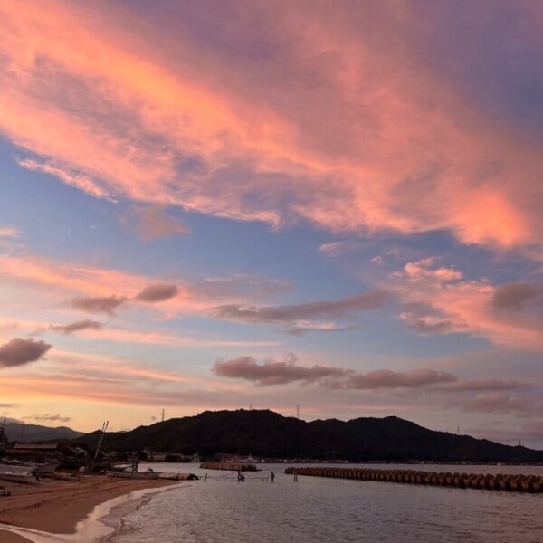 古都の夕日