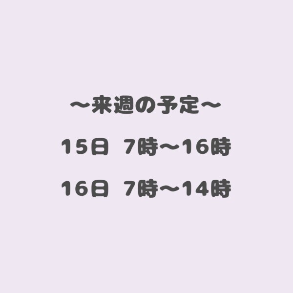 🫶来週の予定🫶